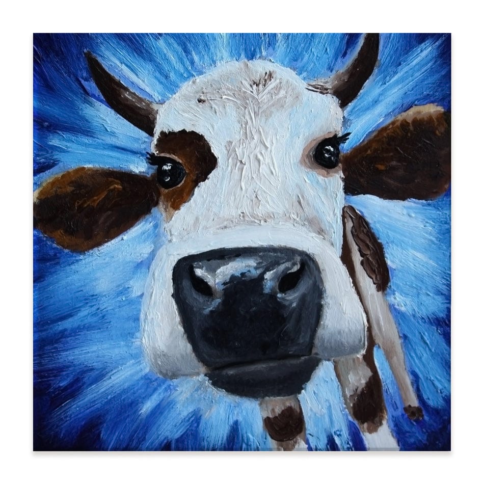 Blue Cow Canvas Print wall art product Daria Ermolina / Shutterstock