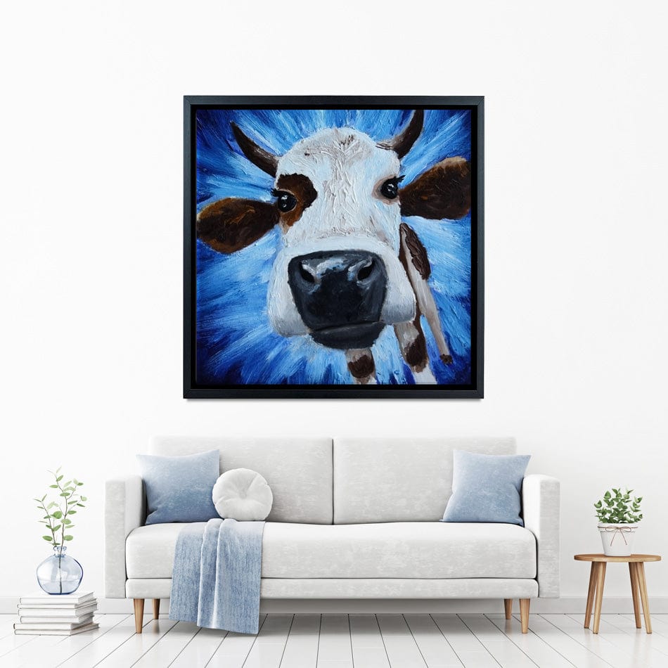 Blue Cow Canvas Print wall art product Daria Ermolina / Shutterstock