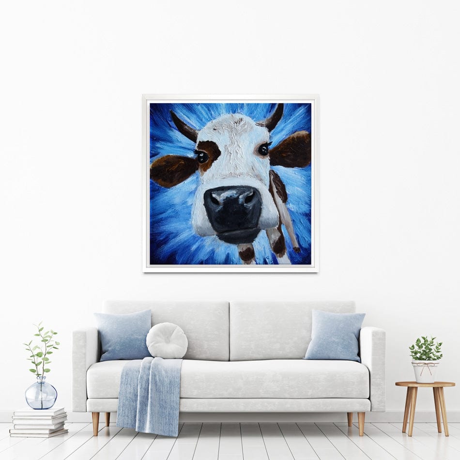 Blue Cow Canvas Print wall art product Daria Ermolina / Shutterstock