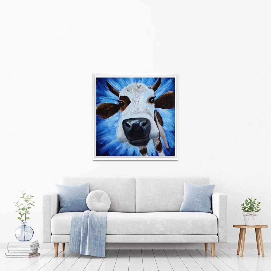 Blue Cow Canvas Print wall art product Daria Ermolina / Shutterstock