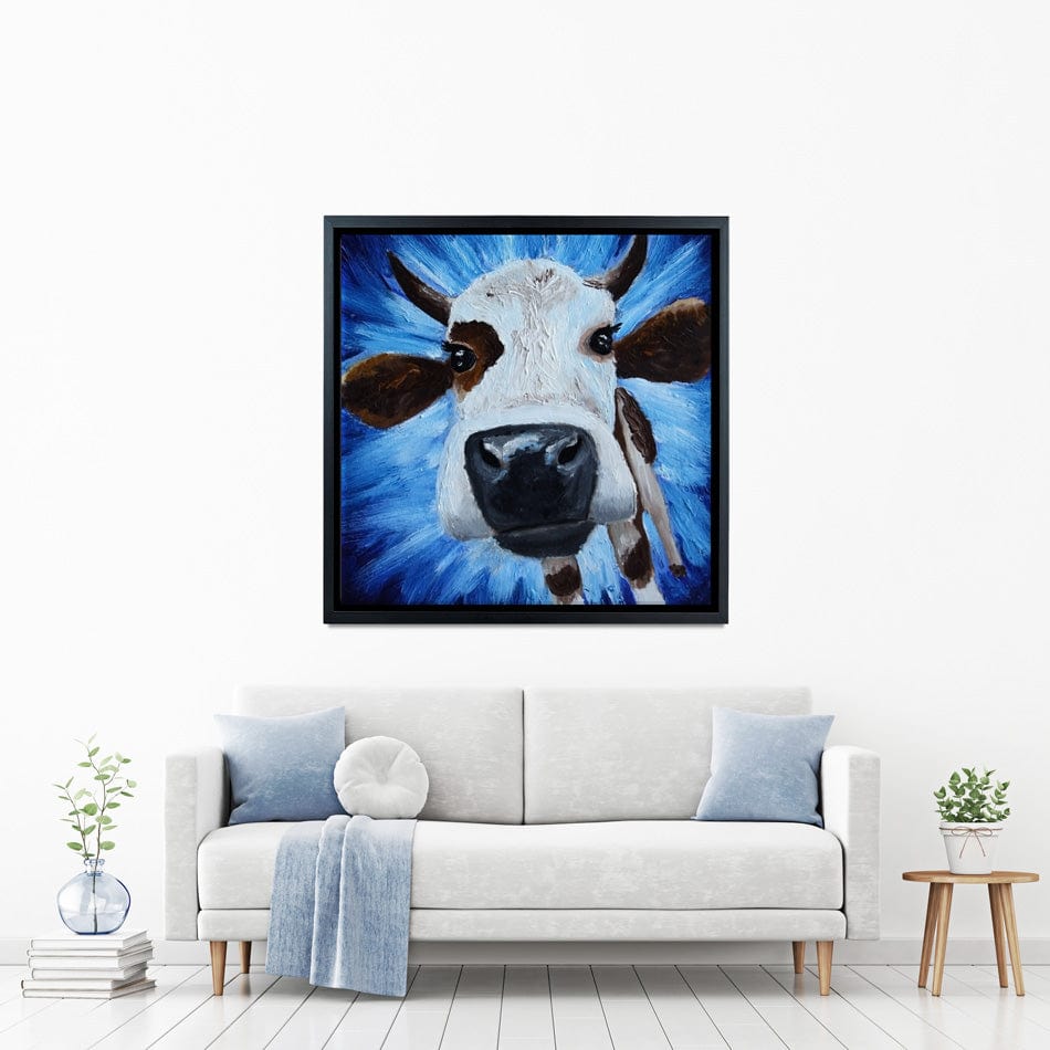 Blue Cow Canvas Print wall art product Daria Ermolina / Shutterstock