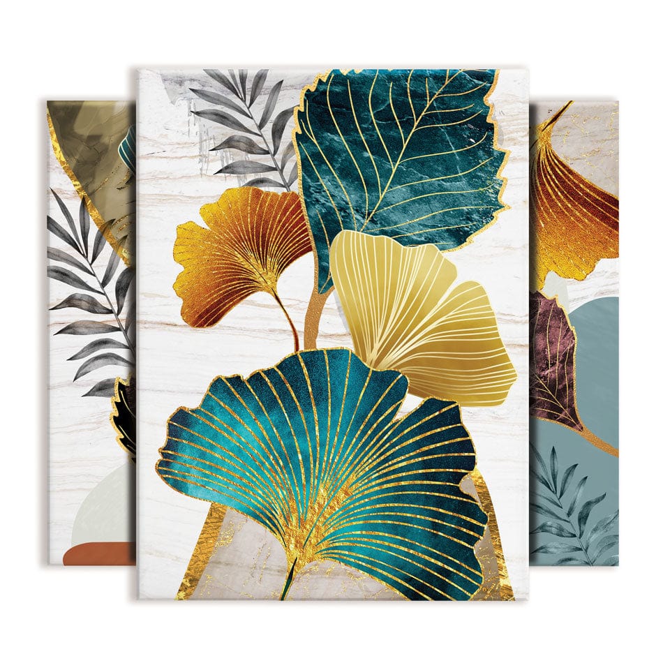 Colourful Botanicals Trio Canvas Print wall art product 3d artwork wallpaper / Shutterstock