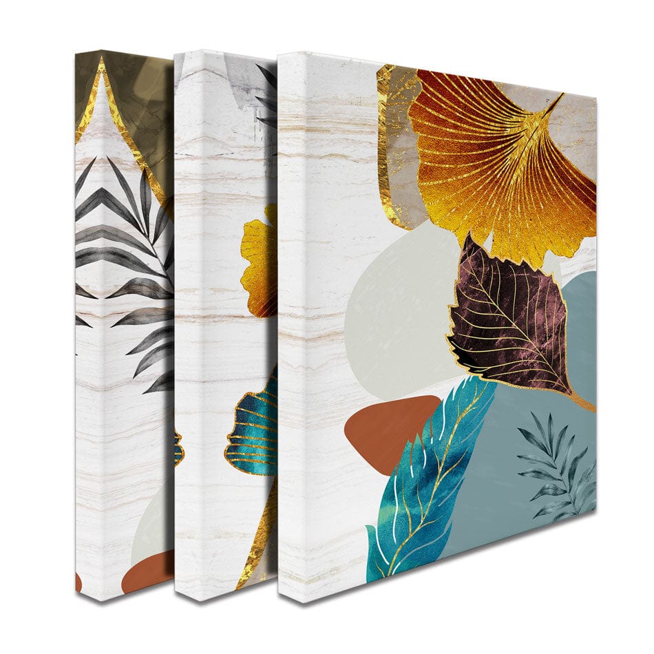 Colourful Botanicals Trio Canvas Print wall art product 3d artwork wallpaper / Shutterstock