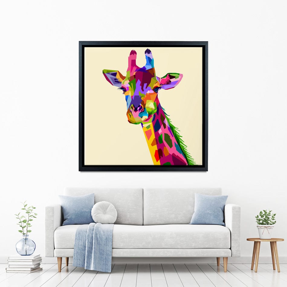 Colourful Giraffe Canvas Print wall art product Sultan Receh / Shutterstock