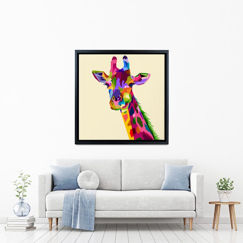 Colourful Giraffe Canvas Print wall art product Sultan Receh / Shutterstock