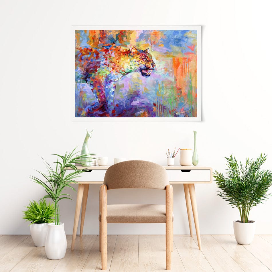 Colourful Leopard Art Print wall art product Leon Devenice