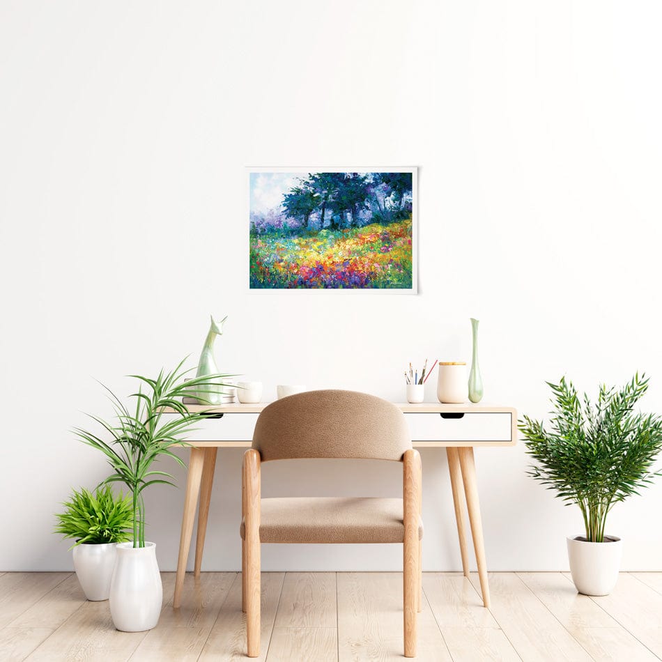 Colourful Meadow Of Wildflowers Art Print wall art product Leon Devenice