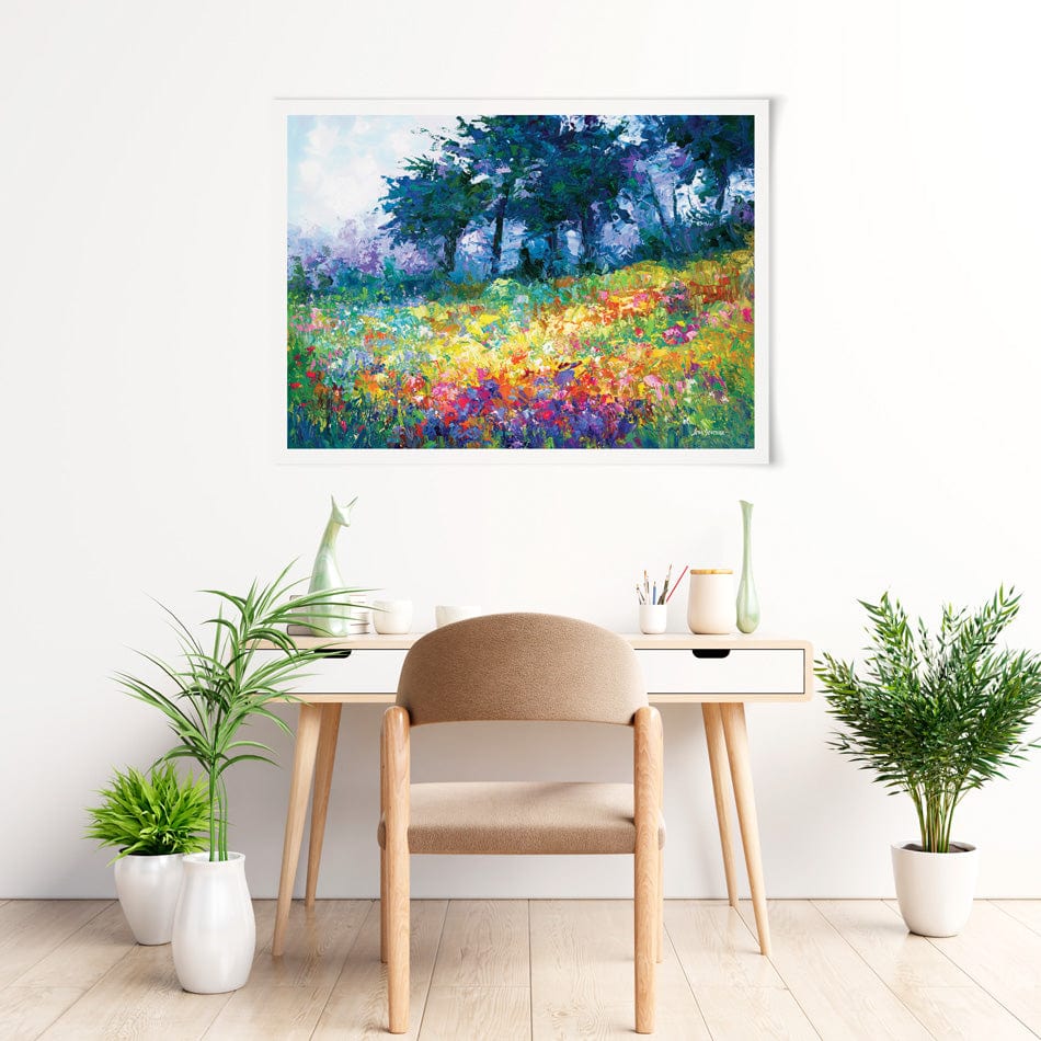 Colourful Meadow Of Wildflowers Art Print wall art product / Shutterstock