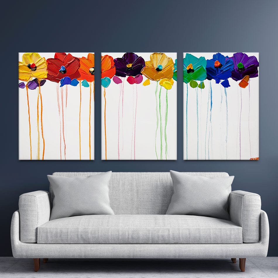 Colours On My Wall Trio Canvas Print wall art product Osnat Tzadok