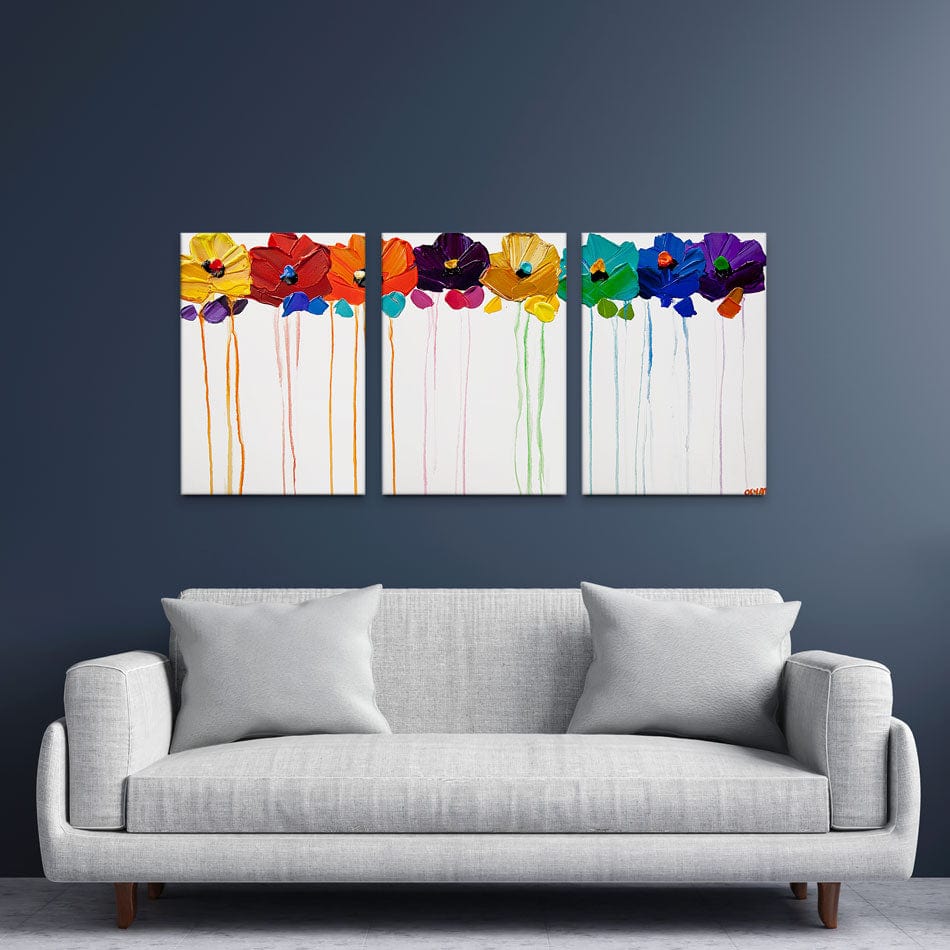 Colours On My Wall Trio Canvas Print wall art product Osnat Tzadok