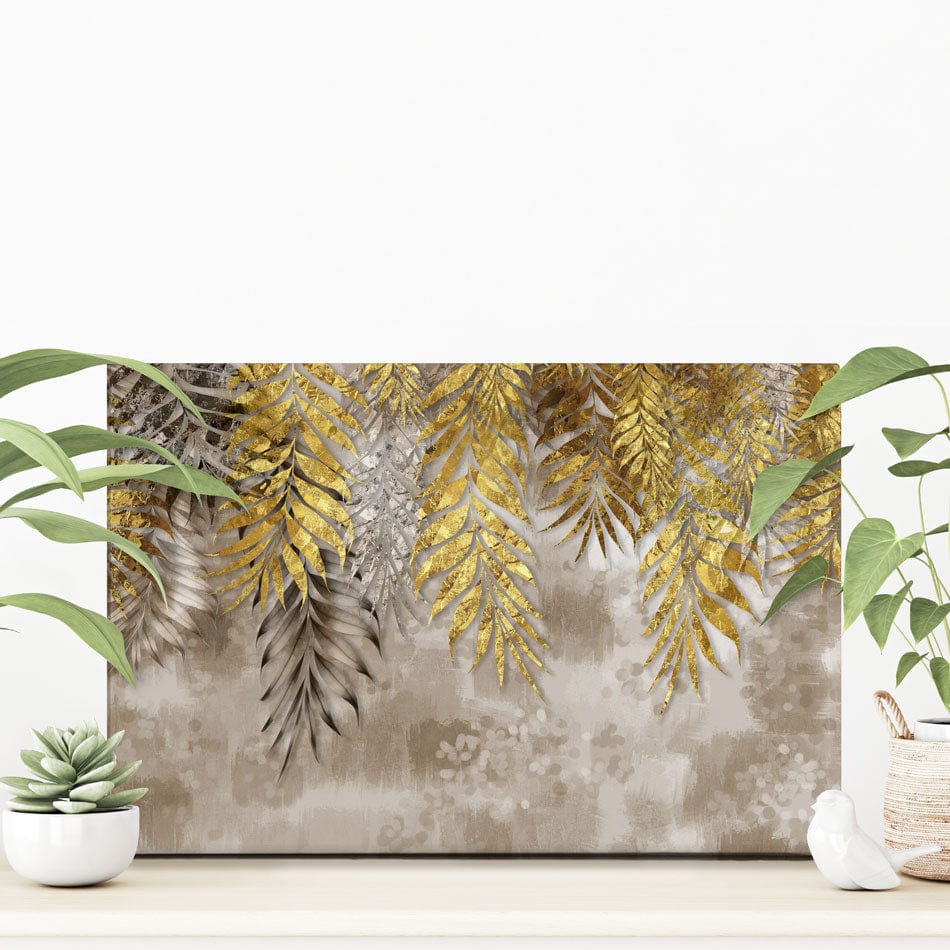 Earthy Leaves Canvas Print wall art product 3d artwork wallpaper / Shutterstock