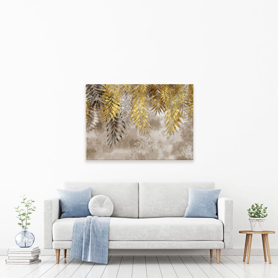 Earthy Leaves Canvas Print wall art product 3d artwork wallpaper / Shutterstock