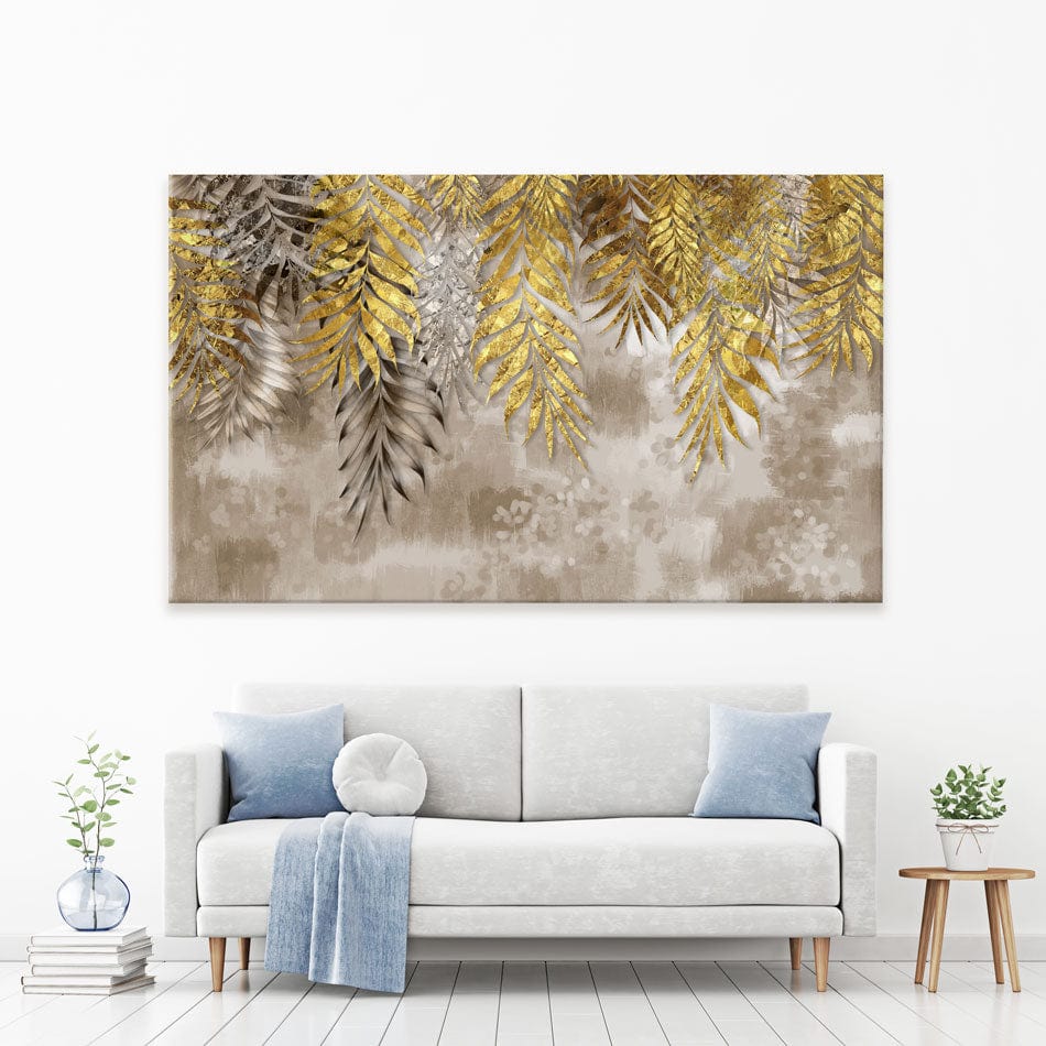 Earthy Leaves Canvas Print wall art product 3d artwork wallpaper / Shutterstock