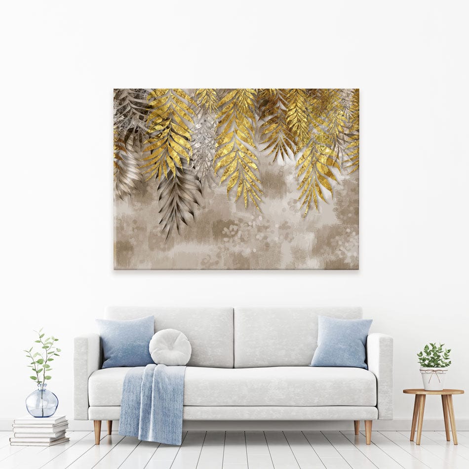 Earthy Leaves Canvas Print wall art product 3d artwork wallpaper / Shutterstock