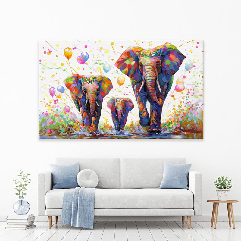 Colourful Elephant print by Leon Devenice