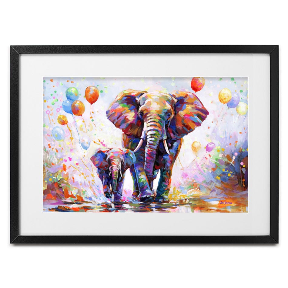 Colourful Elephant print by Leon Devenice