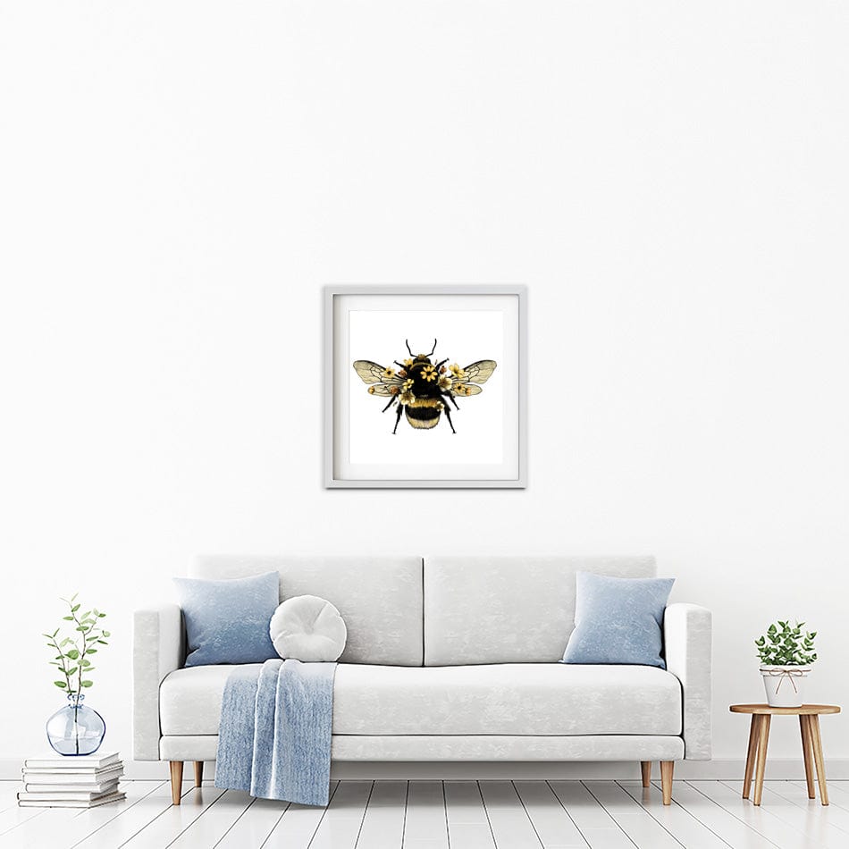 Floral Bumblebee Square Framed Art Print wall art product Serafima Dashkevich / Shutterstock