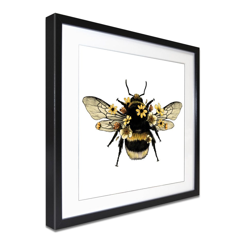 Floral Bumblebee Square Framed Art Print wall art product Serafima Dashkevich / Shutterstock