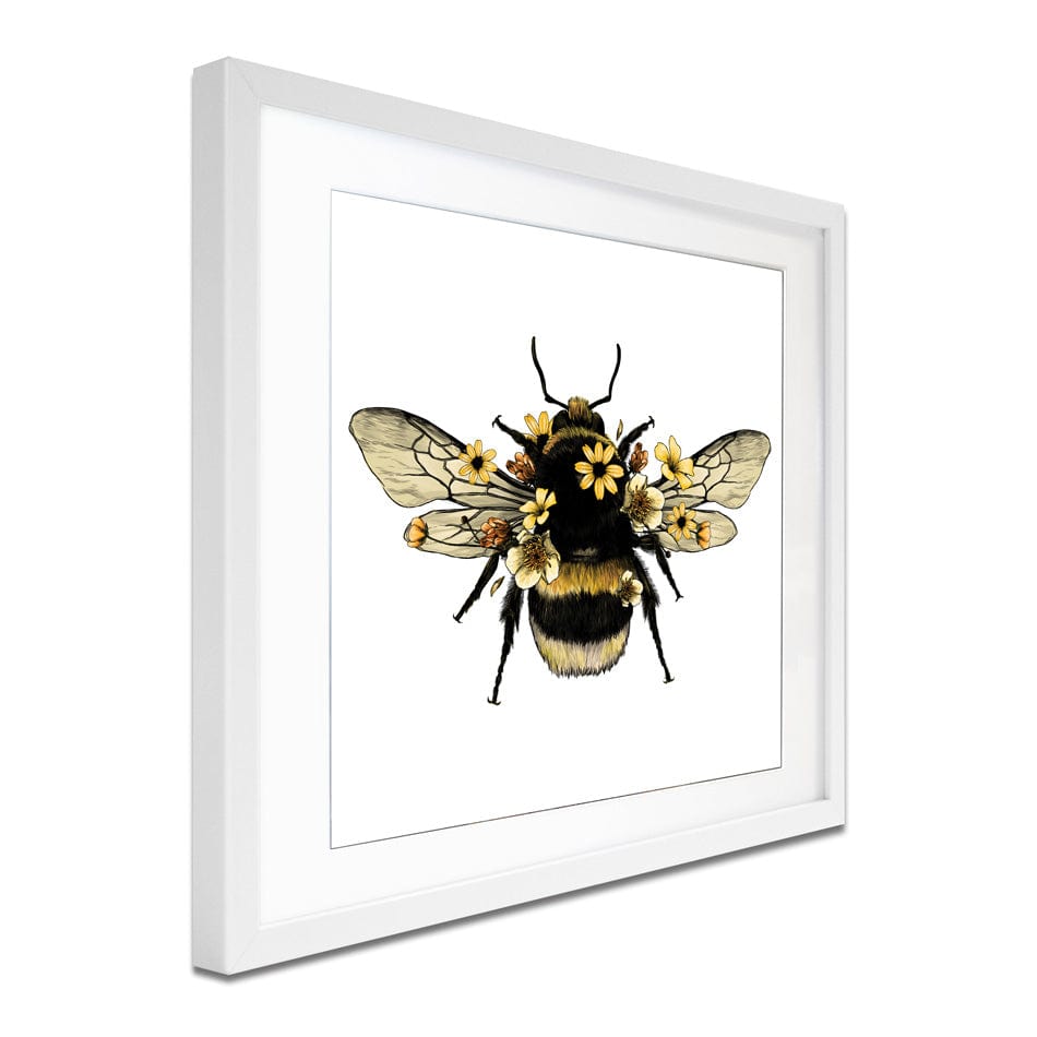 Floral Bumblebee Square Framed Art Print wall art product Serafima Dashkevich / Shutterstock