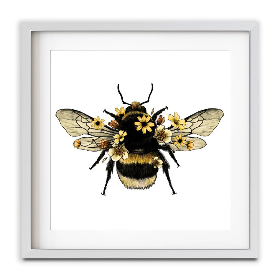 Floral Bumblebee Square Framed Art Print wall art product Serafima Dashkevich / Shutterstock