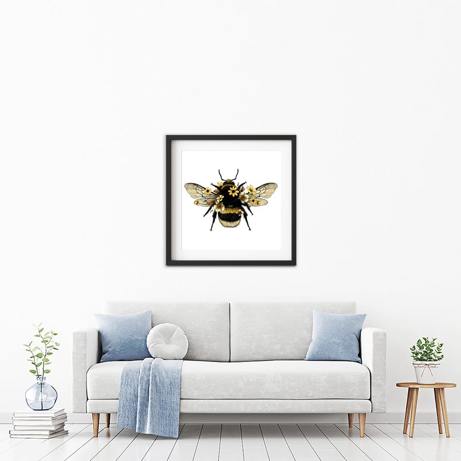 Floral Bumblebee Square Framed Art Print wall art product Serafima Dashkevich / Shutterstock