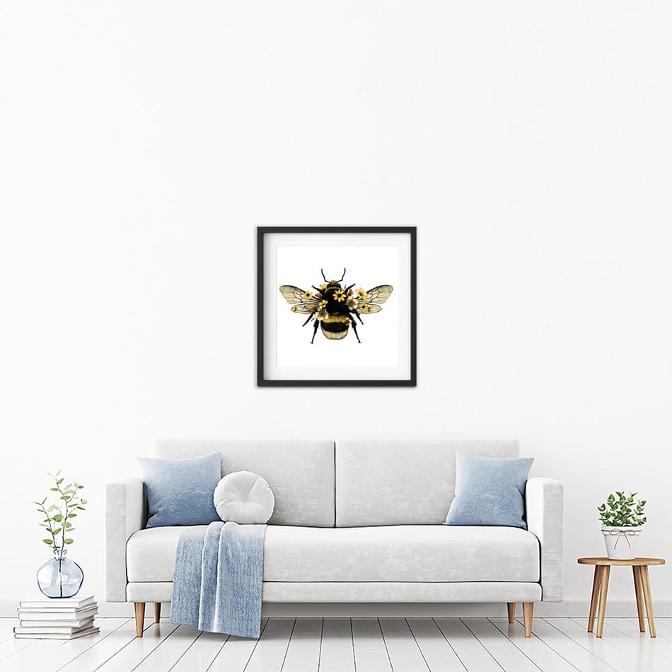 Floral Bumblebee Square Framed Art Print wall art product Serafima Dashkevich / Shutterstock