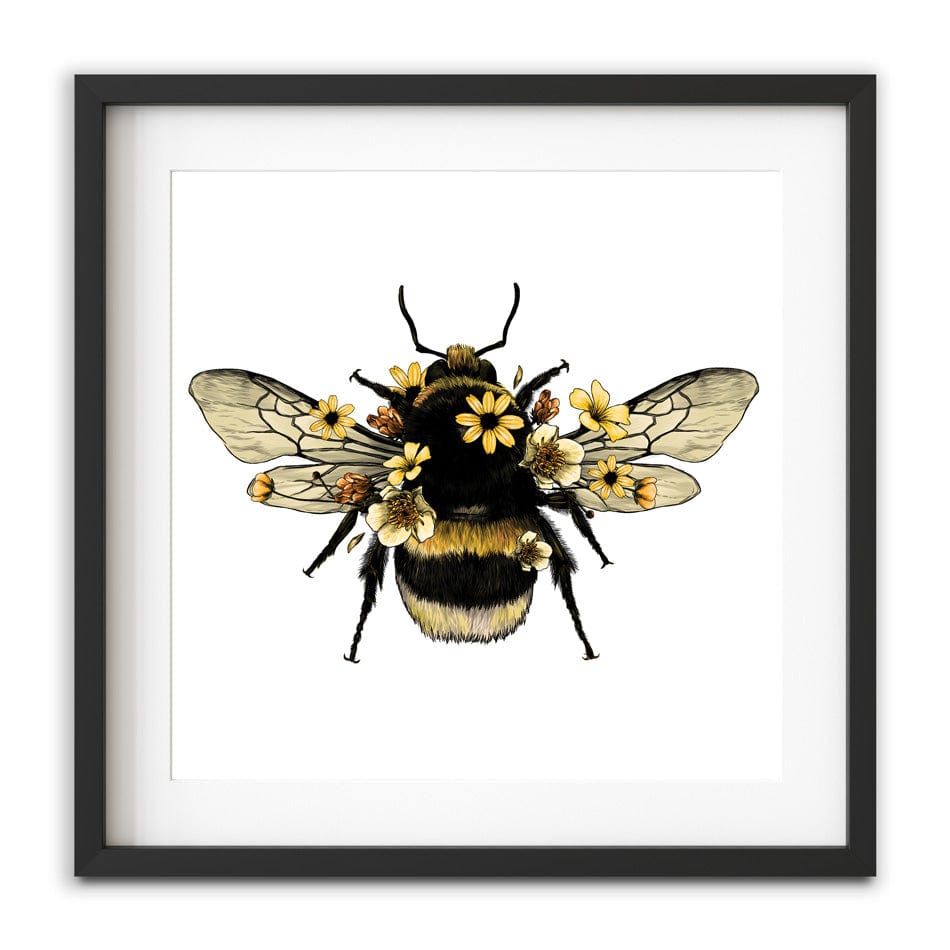 Floral Bumblebee Square Framed Art Print wall art product Serafima Dashkevich / Shutterstock