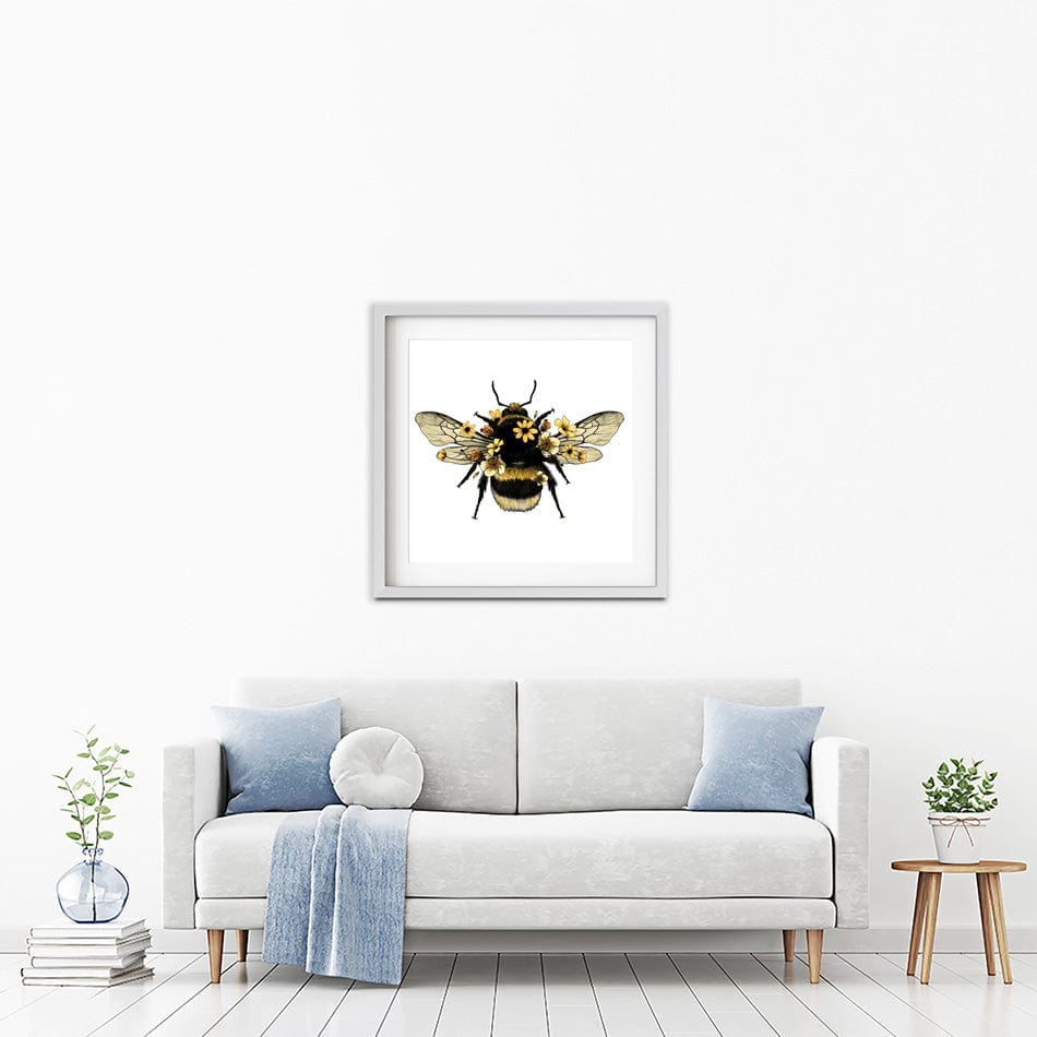 Floral Bumblebee Square Framed Art Print wall art product Serafima Dashkevich / Shutterstock