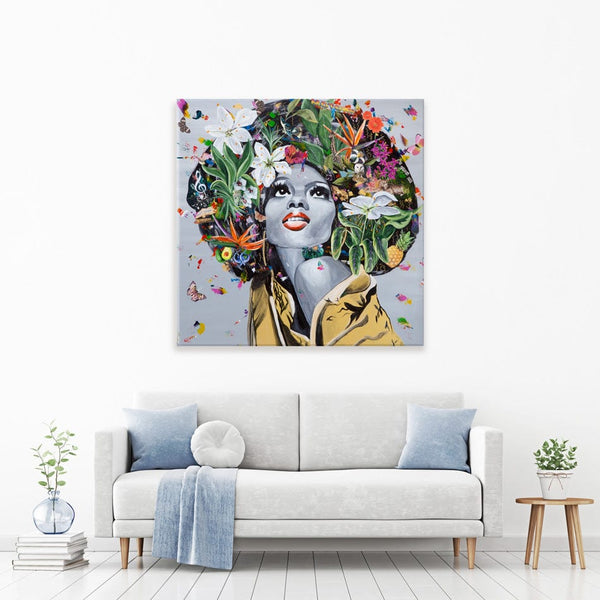 Floral Diana Ross Canvas Print – Art Print Shop