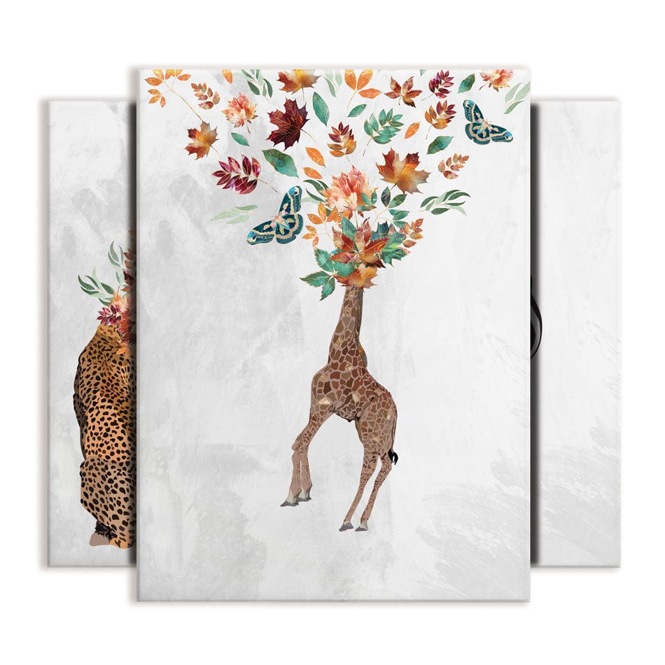 Floral Head Animals Trio Canvas Print wall art product Sarah Manovski