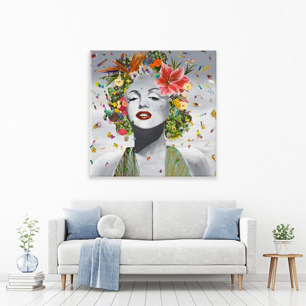 Floral Marilyn Canvas Print – Art Print Shop