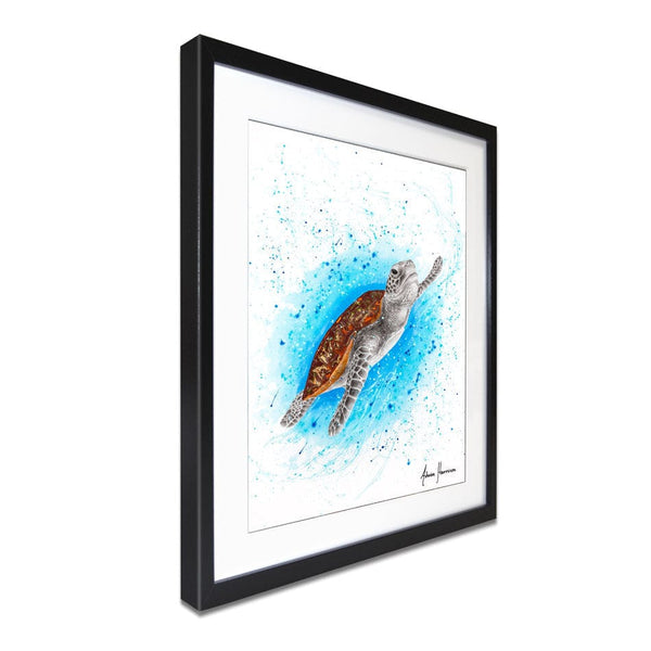 Happy Sea Turtle Framed Art Print – Art Print Shop