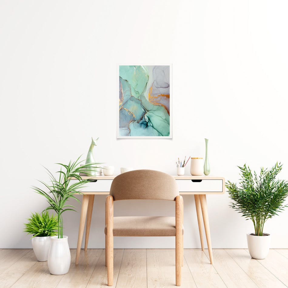 Mint Green Abstract Art Print – Art Print Shop