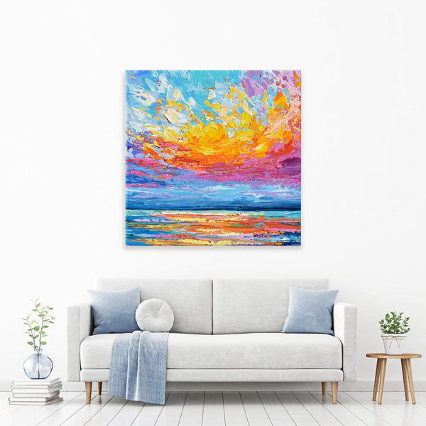 Pink Sunset Square Canvas Print – Art Print Shop