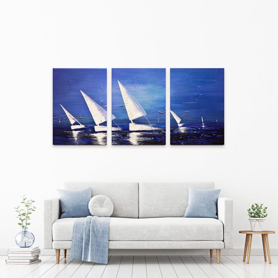 Sea Diamonds Trio Canvas Print wall art product Osnat Tzadok