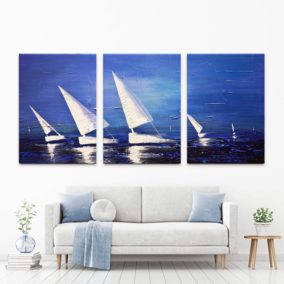 Sea Diamonds Trio Canvas Print wall art product Osnat Tzadok