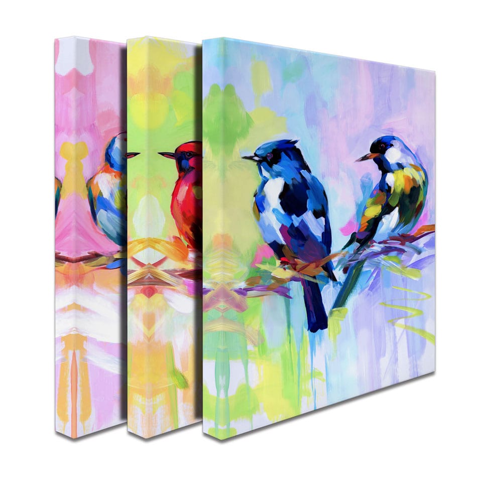 Six Birds Trio Canvas Print wall art product Leon Devenice