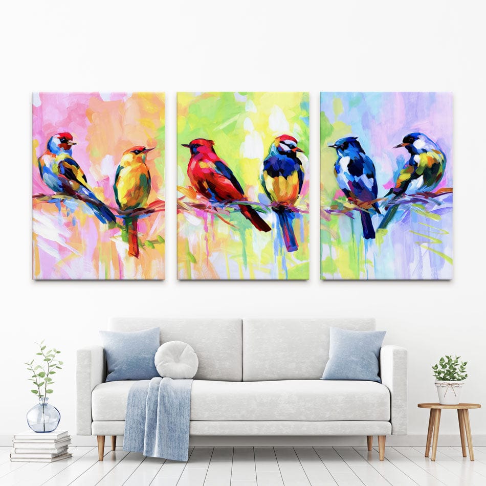 Six Birds Trio Canvas Print wall art product Leon Devenice