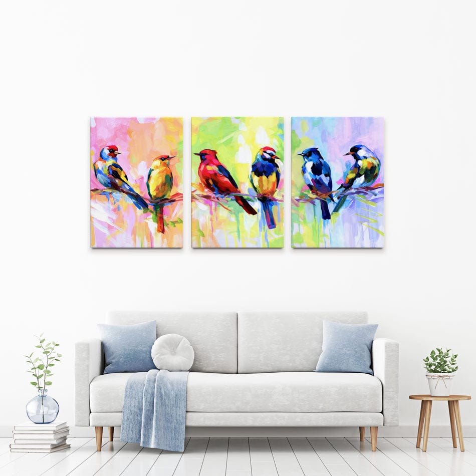 Six Birds Trio Canvas Print wall art product Leon Devenice