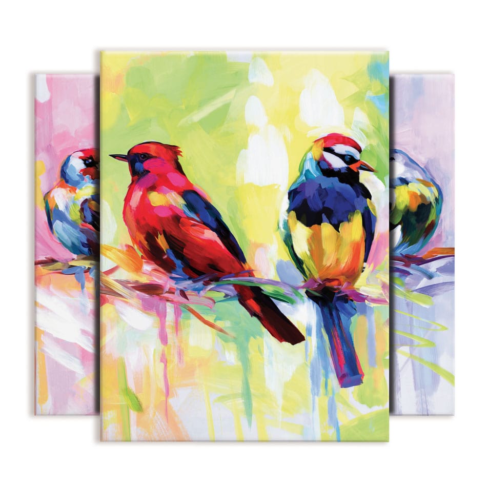 Six Birds Trio Canvas Print wall art product Leon Devenice