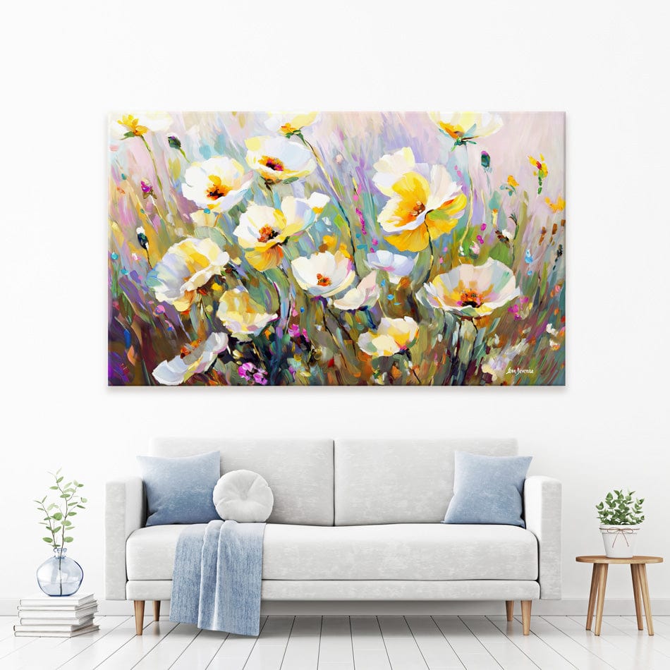 Sunlit Petals Embrace Canvas Print wall art product Leon Devenice