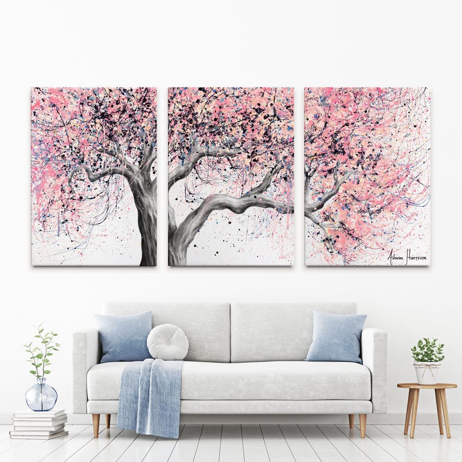 Taffy Blossom Tree Trio Canvas Print wall art product Ashvin Harrison