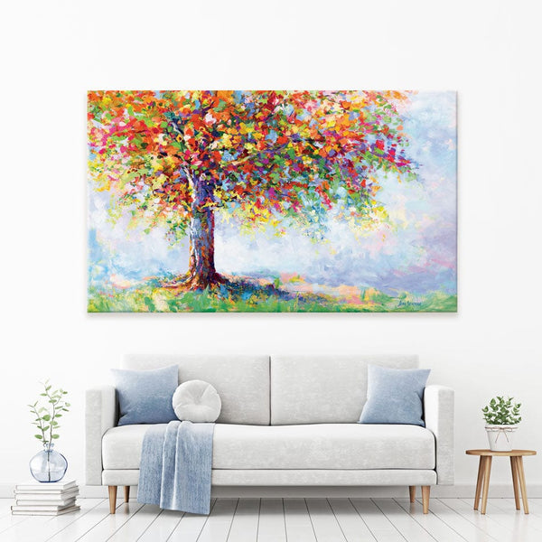 Colourful Tree of Life Canvas Wall Art Prints for Living Room