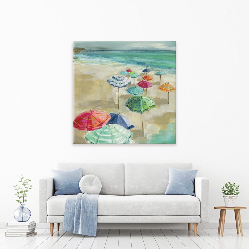 Umbrella Beach Canvas Print wall art product Carol Robinson