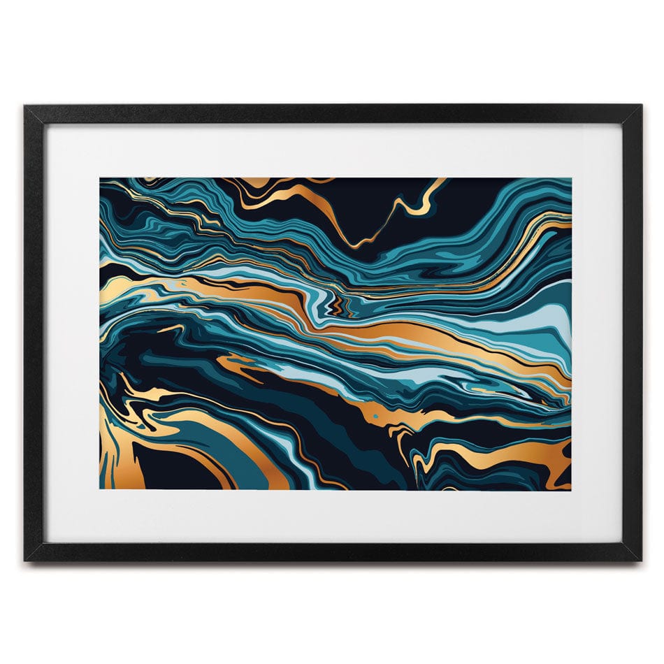 Vibrant Teal Marble Framed Art Print wall art product vectortwins / Shutterstock