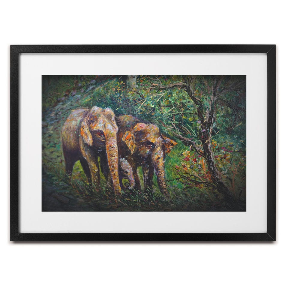 Wandering Elephants Framed Art Print wall art product kwang gallery / Shutterstock