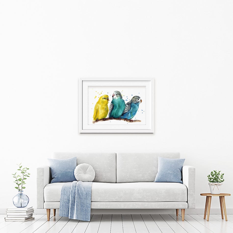 Watercolour Budgies Framed Art Print wall art product Tatyana Komtsyan / Shutterstock