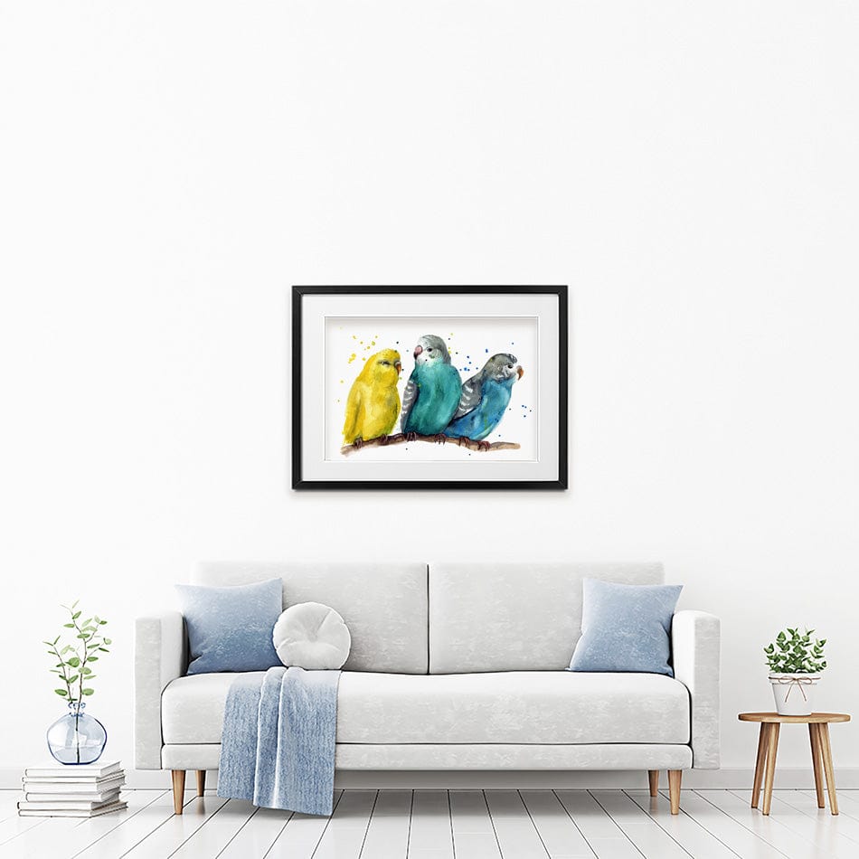 Watercolour Budgies Framed Art Print wall art product Tatyana Komtsyan / Shutterstock