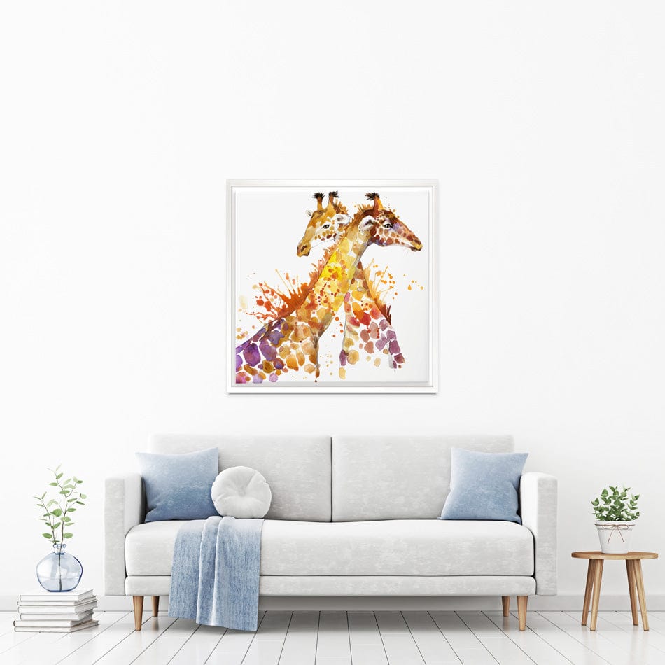 Watercolour Giraffes Square Canvas Print wall art product Faenkova Elena / Shutterstock