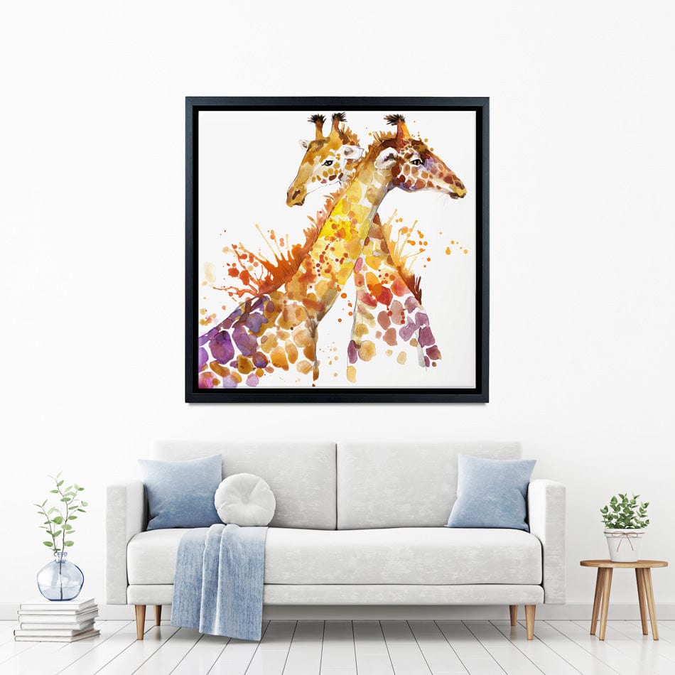 Watercolour Giraffes Square Canvas Print wall art product Faenkova Elena / Shutterstock